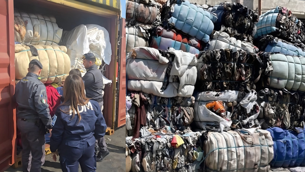 Porto di Napoli, sequestrate 130 tonnellate di rifiuti tessili