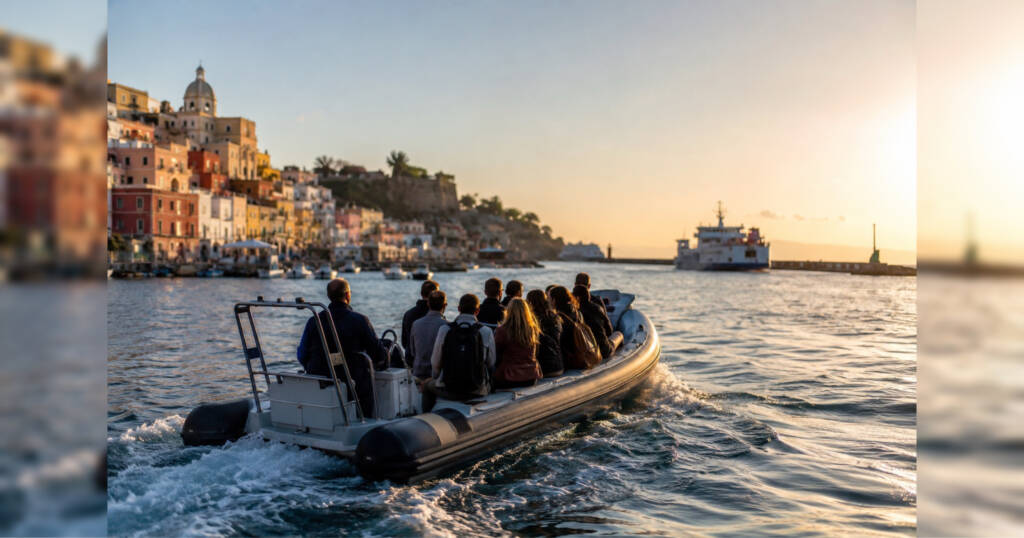 A Ischia in gommone per non saltare scrutini ed esami
